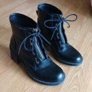 Seven7 Ducati Black Faux Leather Boots | Size 7.5